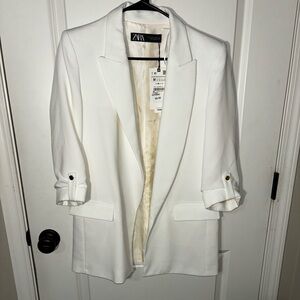 Zara button sleeve blazer